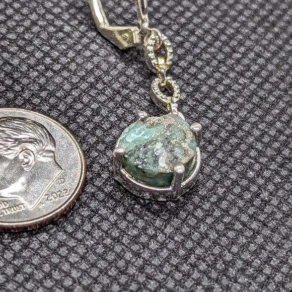 Raw seraphinite earrings - Picture 2 of 6